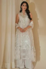 LAJ by Lajwanti Organza Embellished & Embroidered Shirt with Ready-to-Wear Organza Dupatta – BIC 3428