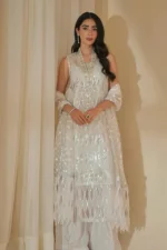 LAJ by Lajwanti Organza Embellished & Embroidered Shirt with Ready-to-Wear Organza Dupatta – BIC 3428 - Image 5