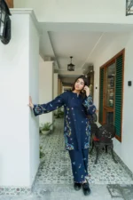 URGE-2PC DHANAK EMBROIDERED SHIRT WITH DHANAK EMBROIDRED TROUSER-BIC-136 - Image 4