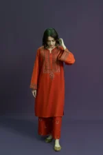 URGE-2PC DHANAK EMBROIDERED SHIRT WITH DHANAK EMBROIDERED TROUSER-BIC-3126 - Image 7