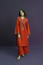 URGE-2PC DHANAK EMBROIDERED SHIRT WITH DHANAK EMBROIDERED TROUSER-BIC-3126 - Image 6