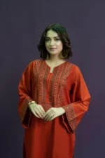 URGE-2PC DHANAK EMBROIDERED SHIRT WITH DHANAK EMBROIDERED TROUSER-BIC-3126 - Image 4