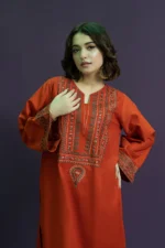 URGE-2PC DHANAK EMBROIDERED SHIRT WITH DHANAK EMBROIDERED TROUSER-BIC-3126 - Image 3