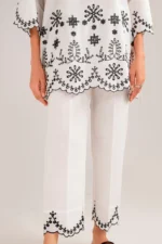 HANA-2PC DHANAK EMBROIDERED SHIRT WITH DHANAK EMBROIDERED TROUSER-BIC-3303 - Image 4