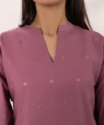 Sapphire 3PC Dhanak Embroidered Suit with Coutrai Printed Shawl & Embroidered Trouser – BIC 4055 - Image 2