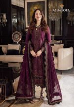 Asim Jofa Winter Collection 2025 – Airjutt Dhanak Cross Stitch Embroidered 3PC Suit (Code: 4291)