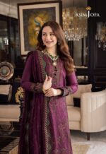 Asim Jofa Winter Collection 2025 – Airjutt Dhanak Cross Stitch Embroidered 3PC Suit (Code: 4291) - Image 2