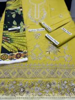 Republic Winter Collection 2025 – Airjutt Dhanak Chikankari & Cross Stitch Embroidered 3PC Suit (Code: 4240) - Image 4