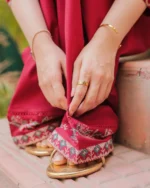 URGE-2PC DHANAK EMBROIDERED SHIRT AND EMBROIDRED TROUSER-BIC-126 - Image 5