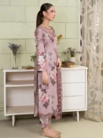 BAROUQE-3PC KARANDI PRINTED SHIRT WITH KARANDI PRINTED DUPATTA AND TROUSER-BIC-2581 - Image 3