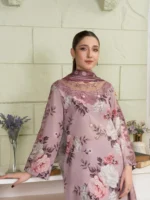 BAROUQE-3PC KARANDI PRINTED SHIRT WITH KARANDI PRINTED DUPATTA AND TROUSER-BIC-2581 - Image 2