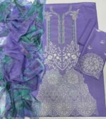 Mushq Summer Collection 6106 – Heavy Sequence Multi-Head Embroidered Lawn 3PC with Bamber Chiffon Dupatta - Image 3